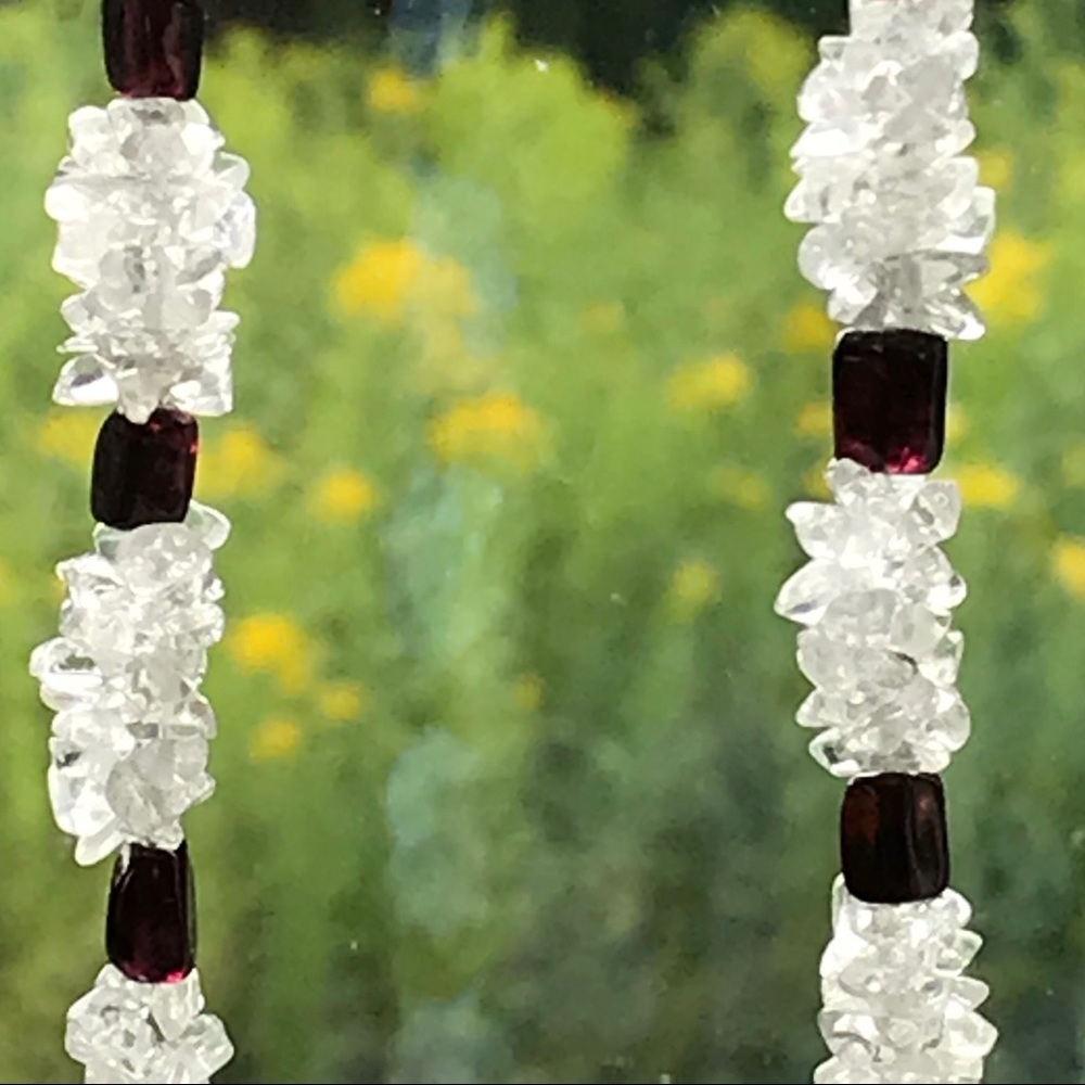 Natural Rock Crystal & GARNET Necklace